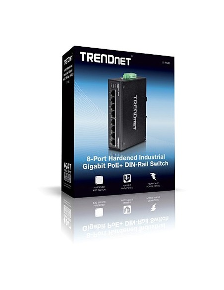 Trendnet TI-PG80 switch No administrado L2 Gigabit Ethernet (10 100 1000) Energía sobre Ethernet (PoE) Negro