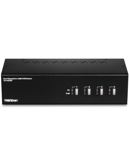 Trendnet TK-440DP interruptor KVM Negro, Plata
