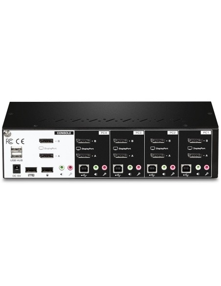 Trendnet TK-440DP interruptor KVM Negro, Plata
