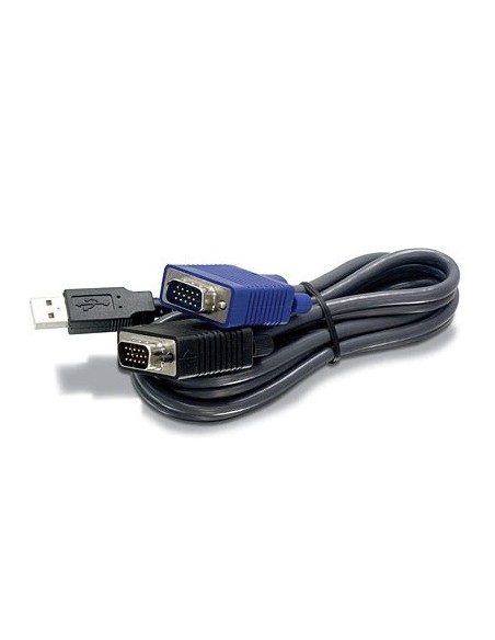 Trendnet 2.8m USB VGA KVM cable para video, teclado y ratón (kvm) Negro 2,8 m