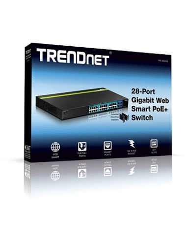 Trendnet TPE-2840WS switch Gestionado Gigabit Ethernet (10 100 1000) Energía sobre Ethernet (PoE) 1U Negro