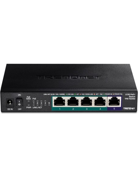 Trendnet TPE-TG350 switch No administrado 2.5G Ethernet (100 1000 2500) Energía sobre Ethernet (PoE) Negro