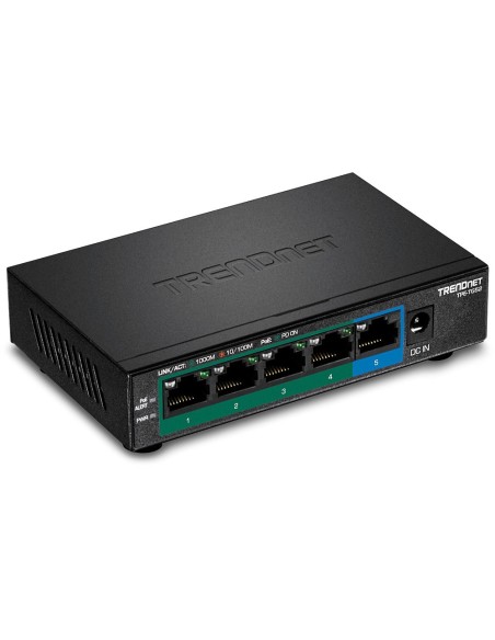Trendnet TPE-TG52 switch No administrado Gigabit Ethernet (10 100 1000) Energía sobre Ethernet (PoE) Negro