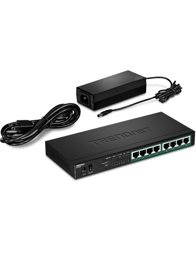 Trendnet TPE-TG84 switch No administrado Gigabit Ethernet (10 100 1000) Energía sobre Ethernet (PoE) Negro
