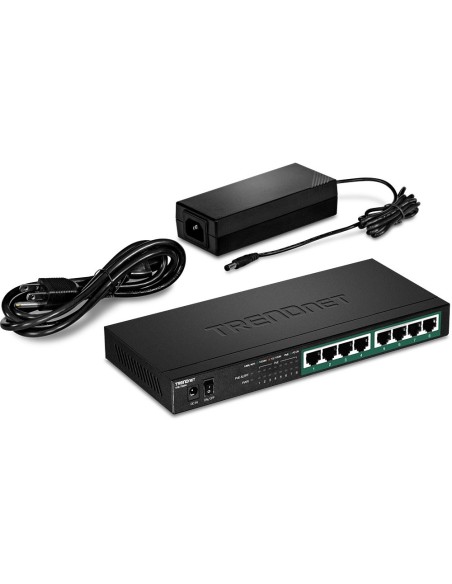 Trendnet TPE-TG84 switch No administrado Gigabit Ethernet (10 100 1000) Energía sobre Ethernet (PoE) Negro