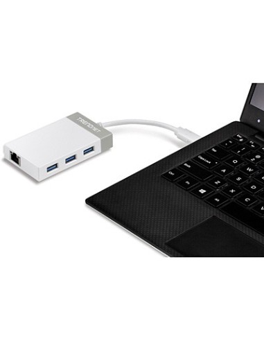 Trendnet TUC-ETGH3 base para portátil y replicador de puertos USB 3.2 Gen 1 (3.1 Gen 1) Type-C Gris, Blanco