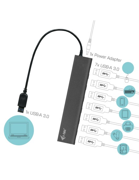 i-tec Metal Superspeed USB 3.0 7-Port Hub i-tec Metal Superspeed USB 3.0 7-Port Hub