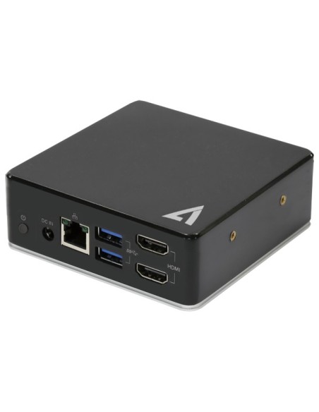 V7 Docking Station universal USB-C con HDMI dual, audio combinado de 3,5 mm, Gigabit Ethernet, 3 puertos USB 3.1 y PD de 85W