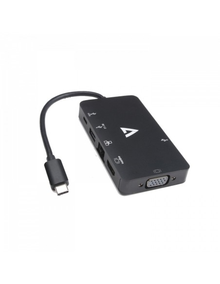 V7 V7UC-U3CRJ45HDVG-BLK Adaptador gráfico USB 3840 x 2160 Pixeles Negro