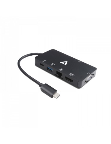 V7 V7UC-U3CRJ45HDVG-BLK Adaptador gráfico USB 3840 x 2160 Pixeles Negro