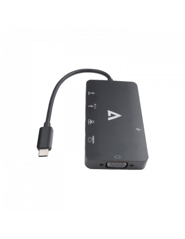V7 V7UC-U3CRJ45HDVG-BLK Adaptador gráfico USB 3840 x 2160 Pixeles Negro