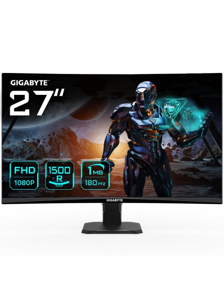 GIGABYTE GS27FC 27" Monitor de Juego Curvo FHD - 1920 x 1080, 1500R, 180Hz, 1 ms, 250 cd m², FreeSync Premium, HDR Ready, HDMI