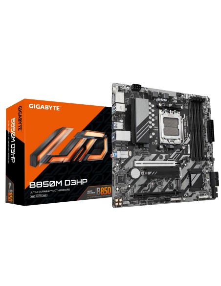 GIGABYTE B850M D3HP Placa Base - Procesadores AMD Ryzen Serie 9000, 5+2+2 fases VRM digitales, hasta 8200MHz DDR5 (OC), 1xPCIe GIGABYTE B850M D3HP Placa Base - Procesadores AMD Ryzen Serie 9000, 5+2+2 fases VRM digitales, hasta 8200MHz DDR5 (OC), 1xPCIe