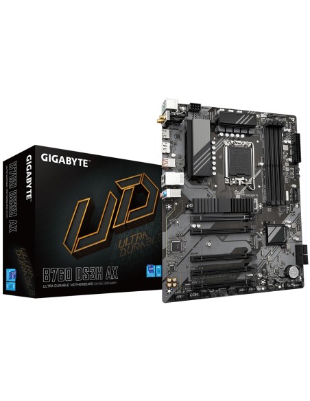 GIGABYTE B760 DS3H AX Placa Base - Compatible con procesadores Intel Core de 14ª generación, VRM digital de 8+2+1 fases, hasta GIGABYTE B760 DS3H AX Placa Base - Compatible con procesadores Intel Core de 14ª generación, VRM digital de 8+2+1 fases, hasta