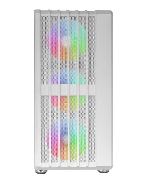 Mars Gaming MC-VAULT, Caja Gaming ATX, 4x Ventiladores ARGB 120mm, Panel Frontal Mesh con Diseño Vertical, Ventana Lateral