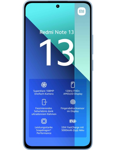 Xiaomi Redmi Note 13 16,9 cm (6.67") Ranura híbrida Dual SIM Android 13 4G USB Tipo C 6 GB 128 GB 5000 mAh Azul
