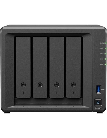 Synology DP340 servidor de almacenamiento NAS Escritorio R1600 16 GB Negro