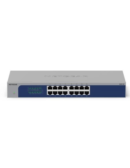 NETGEAR GS516-300EUS switch No administrado Gigabit Ethernet (10 100 1000) Energía sobre Ethernet (PoE) Gris