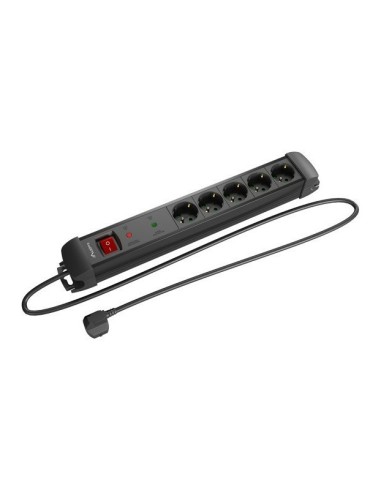 Lanberg SP1-05F-0300-BK base múltiple 3 m 5 salidas AC Interior Negro