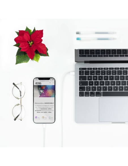 TooQ 10.10.0602 cable de conector Lightning 2 m Blanco