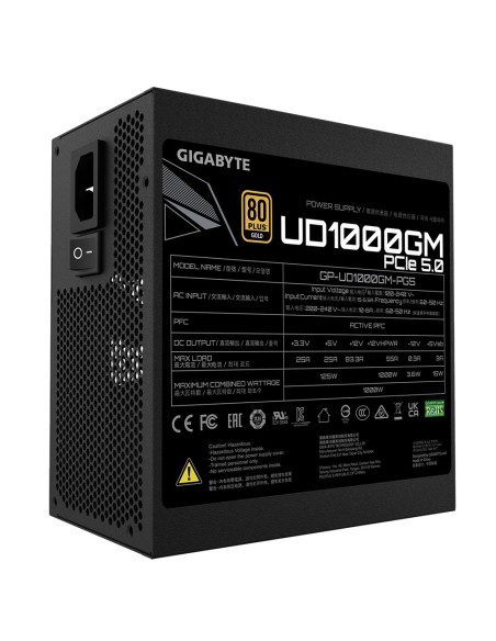GIGABYTE UD1000GM PG5 unidad de fuente de alimentación 1000 W 20+4 pin ATX ATX Negro
