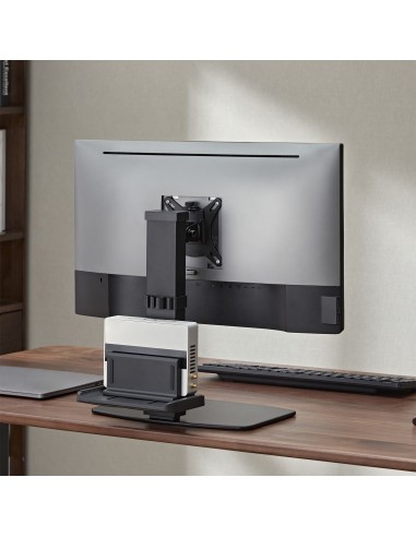 AISENS Soporte de Mesa ECO Giratorio e Inclinable para Monitor TV y Mini PC 8Kg de 17-32, Negro