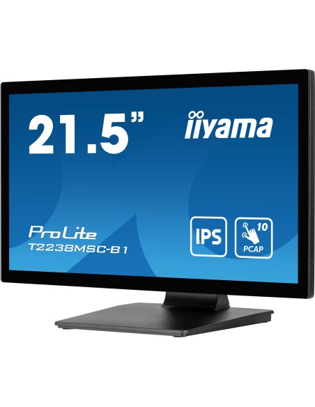 iiyama ProLite T2238MSC-B1 pantalla para PC 54,6 cm (21.5") 1920 x 1080 Pixeles Full HD LED Pantalla táctil Negro