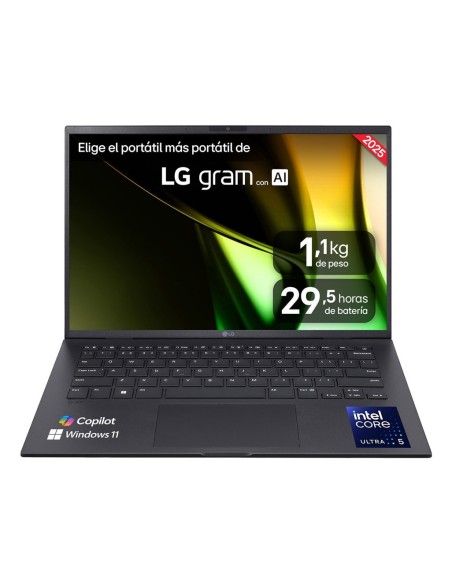 LG Gram 14Z90S Intel Core Ultra 7 155H Portátil 35,6 cm (14") WUXGA 16 GB LPDDR5-SDRAM 512 GB SSD Wi-Fi 6E (802.11ax) Windows