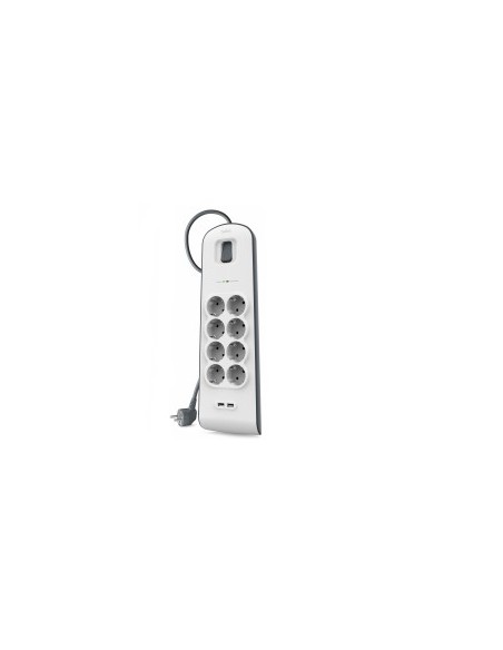 Belkin BSV804VF2M limitador de tensión Blanco 8 salidas AC 2 m
