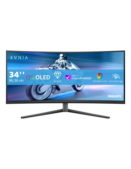 Philips Evnia 34M2C6500 00 pantalla para PC 86,4 cm (34") 3440 x 1440 Pixeles Wide Quad HD QD-OLED Gris