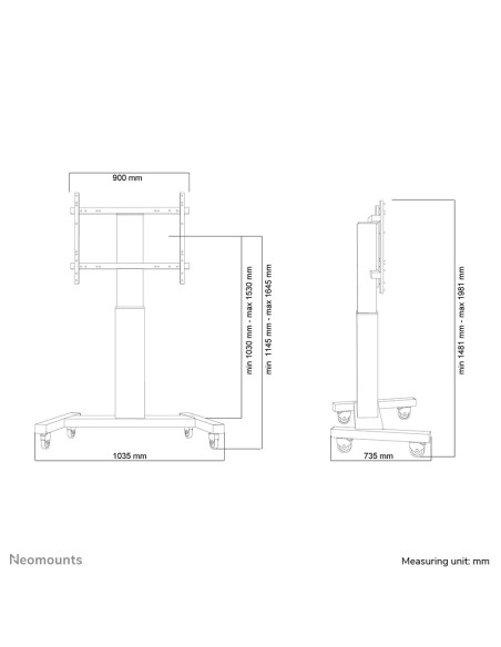 Neomounts PLASMA-M2250BLACK Carro para TV 42-100" - motorizado