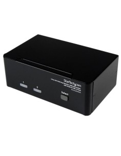 StarTech.com Conmutador Switch KVM de 2 Puertos Doble Monitor DVI VGA Audio 4 Puertos USB 1920x1200