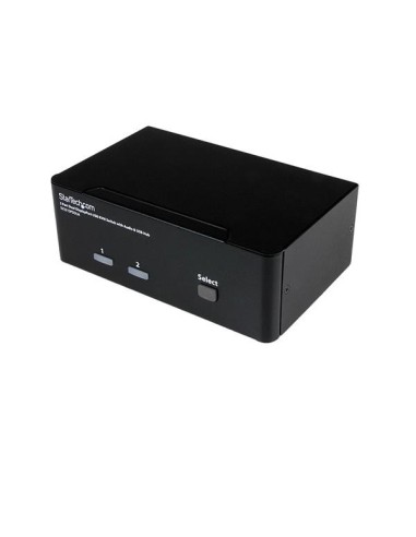 StarTech.com Conmutador Switch KVM - 2 puertos USB 2.0 - Audio Vídeo DisplayPort 2 Monitores