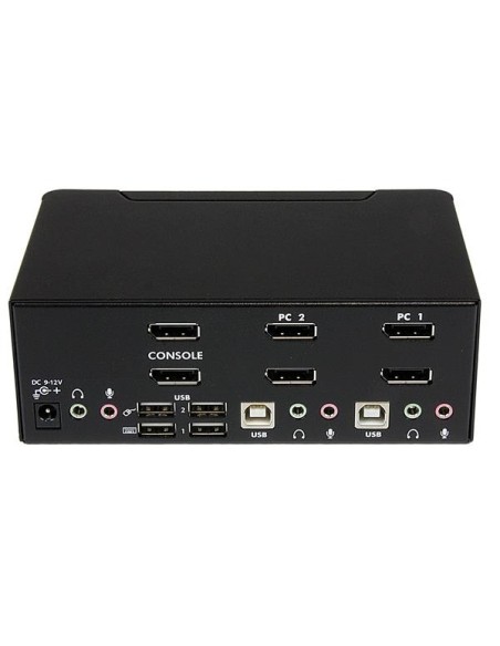 StarTech.com Conmutador Switch KVM - 2 puertos USB 2.0 - Audio Vídeo DisplayPort 2 Monitores