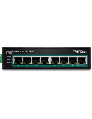 Trendnet TI-PE80 switch No administrado Fast Ethernet (10 100) Energía sobre Ethernet (PoE) Negro