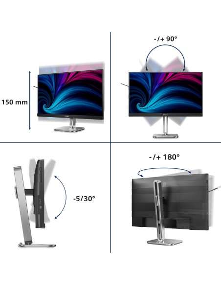 Philips 4000 series 27B2N4500 00 pantalla para PC 68,6 cm (27") 2560 x 1440 Pixeles Quad HD LCD Gris Philips 4000 series 27B2N4500 00 pantalla para PC 68,6 cm (27") 2560 x 1440 Pixeles Quad HD LCD Gris