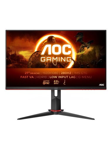 AOC G2 27G2ZN3 BK pantalla para PC 68,6 cm (27") 1920 x 1080 Pixeles Full HD LCD Negro, Rojo
