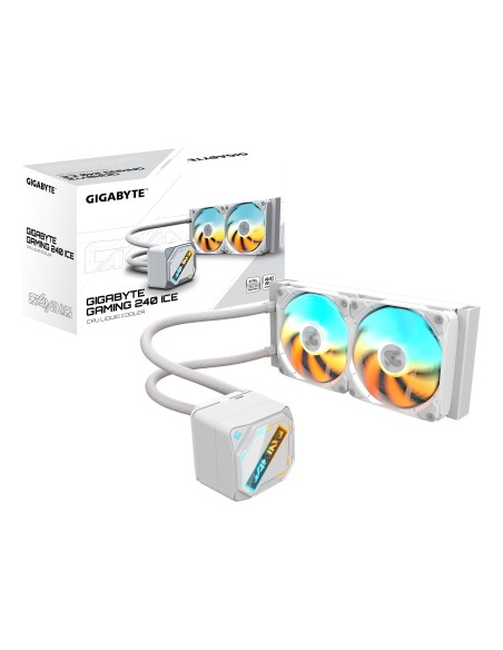 GIGABYTE GAMING 240 ICE Refrigeración Líquida para CPU - 2x120mm Ventiladores ARGB, mecanismo de enclavamiento deslizante,