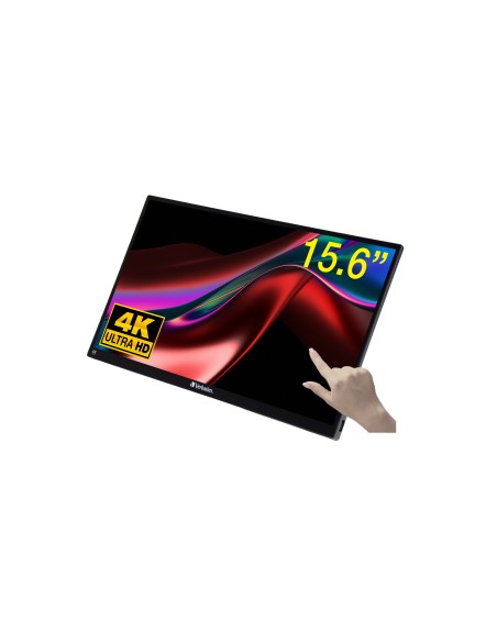 Verbatim 32238 pantalla para PC 39,6 cm (15.6") 3840 x 2160 Pixeles 4K Ultra HD LCD Pantalla táctil Negro