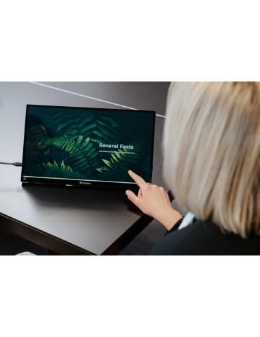 Verbatim 32238 pantalla para PC 39,6 cm (15.6") 3840 x 2160 Pixeles 4K Ultra HD LCD Pantalla táctil Negro