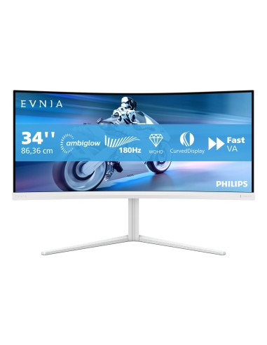 Philips Evnia 5000 34M2C5501A 00 pantalla para PC 86,4 cm (34") 3440 x 1440 Pixeles Wide Quad HD LCD Blanco