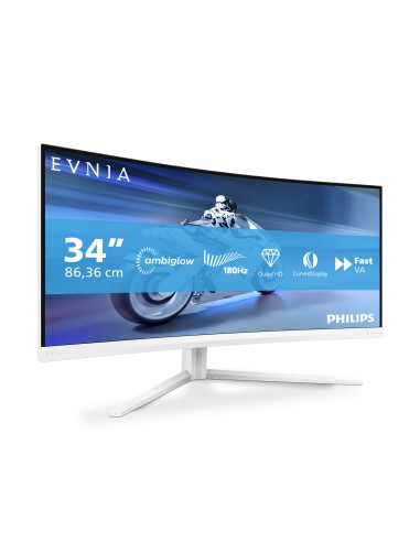Philips Evnia 5000 34M2C5501A 00 pantalla para PC 86,4 cm (34") 3440 x 1440 Pixeles Wide Quad HD LCD Blanco