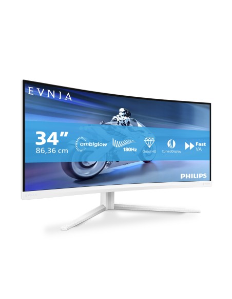 Philips Evnia 5000 34M2C5501A 00 pantalla para PC 86,4 cm (34") 3440 x 1440 Pixeles Wide Quad HD LCD Blanco