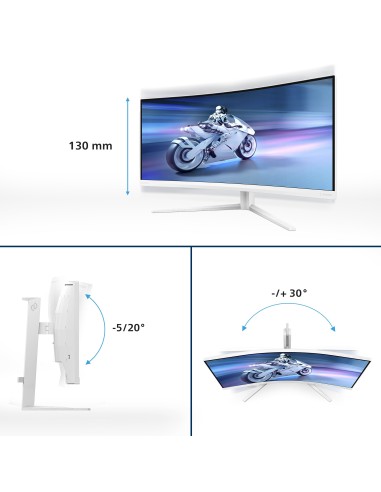 Philips Evnia 5000 34M2C5501A 00 pantalla para PC 86,4 cm (34") 3440 x 1440 Pixeles Wide Quad HD LCD Blanco