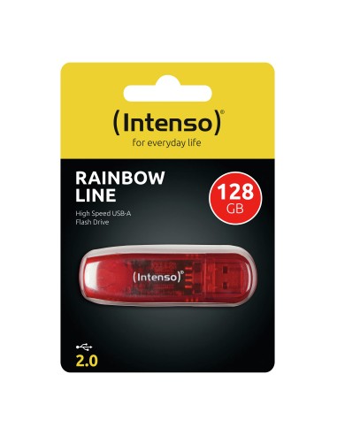 Intenso Rainbow Line unidad flash USB 128 GB USB tipo A 2.0 Rojo, Transparente