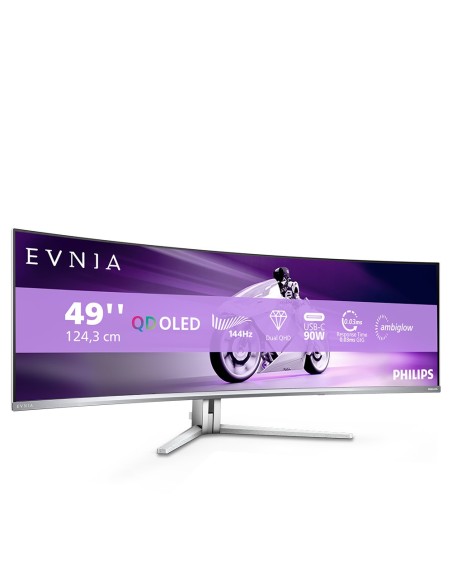 Philips Evnia 8000 49M2C8900L 00 pantalla para PC 124,2 cm (48.9") 5120 x 1440 Pixeles Dual QHD QD-OLED Blanco Philips Evnia 8000 49M2C8900L 00 pantalla para PC 124,2 cm (48.9") 5120 x 1440 Pixeles Dual QHD QD-OLED Blanco