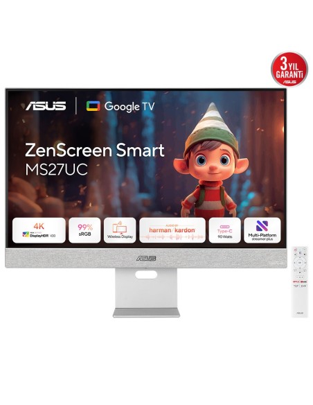 ASUS ZenScreen Smart Monitor MS27UC pantalla para PC 68,6 cm (27") 3840 x 2160 Pixeles 4K Ultra HD LCD Gris ASUS ZenScreen Smart Monitor MS27UC pantalla para PC 68,6 cm (27") 3840 x 2160 Pixeles 4K Ultra HD LCD Gris