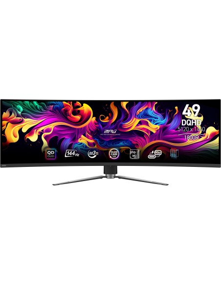MSI MPG 491CQP QD-OLED pantalla para PC 124,5 cm (49") 5120 x 1440 Pixeles DQHD Negro MSI MPG 491CQP QD-OLED pantalla para PC 124,5 cm (49") 5120 x 1440 Pixeles DQHD Negro