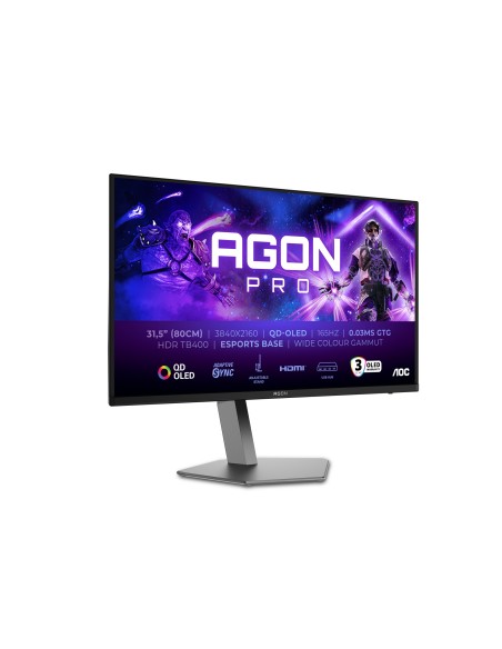 AOC AGON PRO AG326UD pantalla para PC 80 cm (31.5") 3840 x 2160 Pixeles 4K Ultra HD QD-OLED Negro AOC AGON PRO AG326UD pantalla para PC 80 cm (31.5") 3840 x 2160 Pixeles 4K Ultra HD QD-OLED Negro