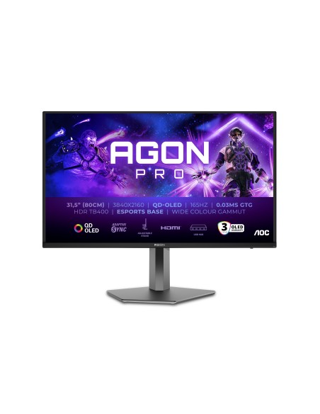 AOC AGON PRO AG326UD pantalla para PC 80 cm (31.5") 3840 x 2160 Pixeles 4K Ultra HD QD-OLED Negro AOC AGON PRO AG326UD pantalla para PC 80 cm (31.5") 3840 x 2160 Pixeles 4K Ultra HD QD-OLED Negro